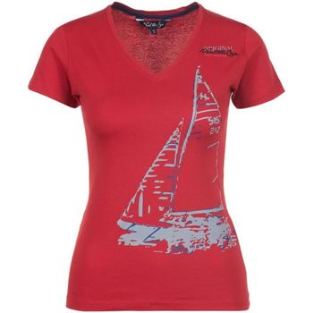 Textiel Dames T-shirts korte mouwen Vent Du Cap T-shirt manches courtes femme ADRIO Rood