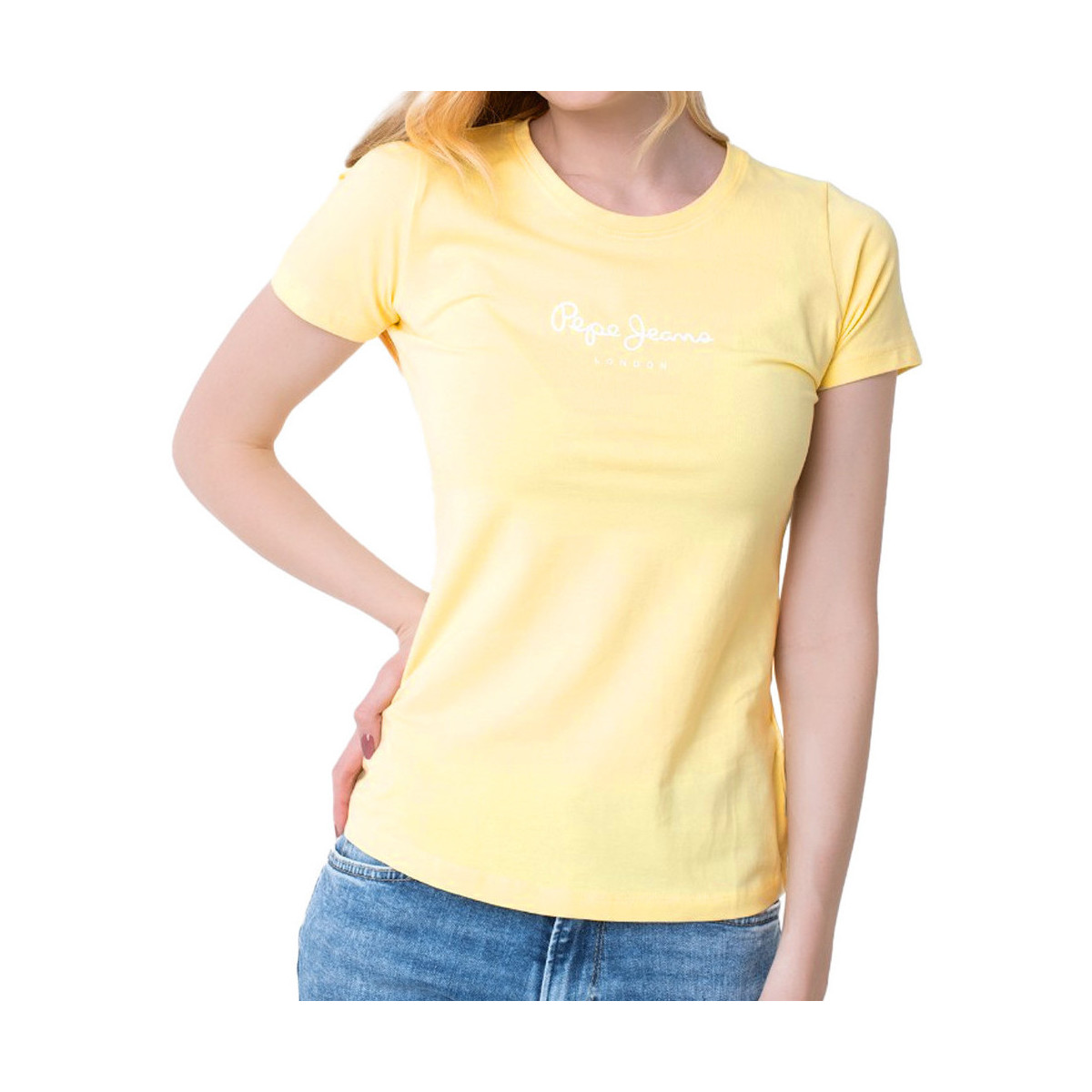 Textiel Dames T-shirts & Polo’s Pepe jeans  Geel