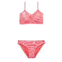 Textiel Meisjes Bikini's Roxy VACAY FOR LIFE CROP TOP SET Roze / Wit