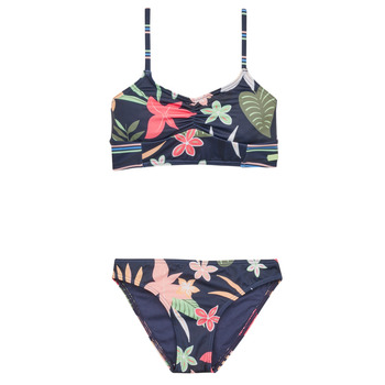 Textiel Meisjes Bikini's Roxy VACAY FOR LIFE CROP TOP SET Marine / Roze