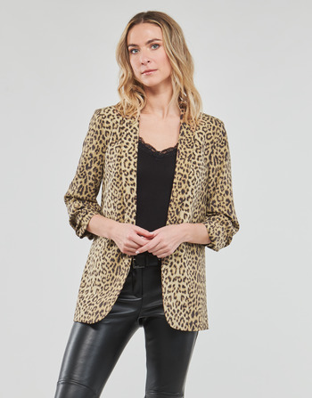Textiel Dames Jasjes / Blazers Pieces PCBOSS 3/4 PRINTED BLAZER Leopard
