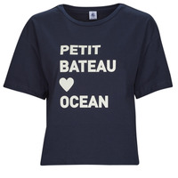 Textiel Dames T-shirts korte mouwen Petit Bateau A06TM04 Marine
