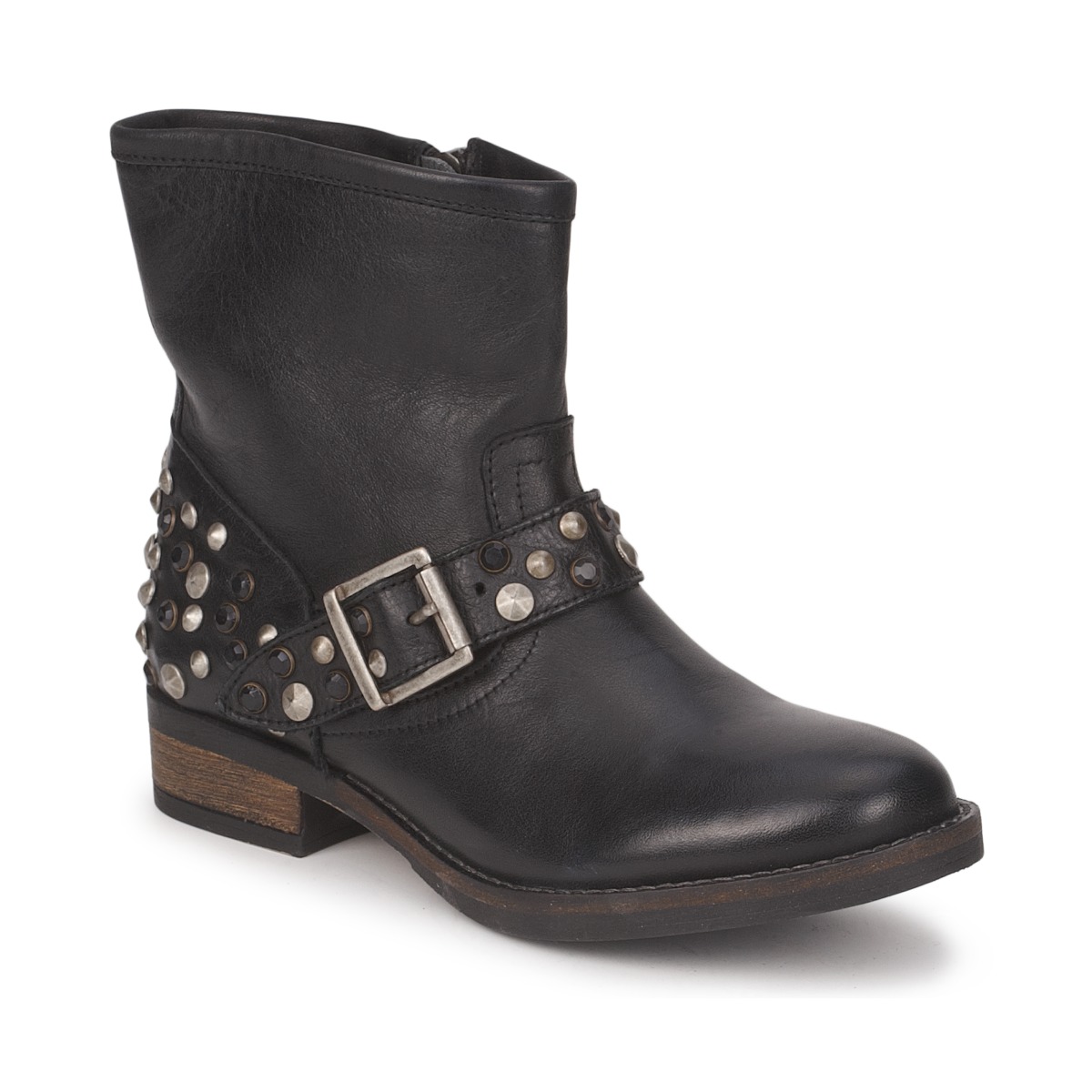 Schoenen Dames Laarzen Pieces ISADORA LEATHER BOOT Zwart