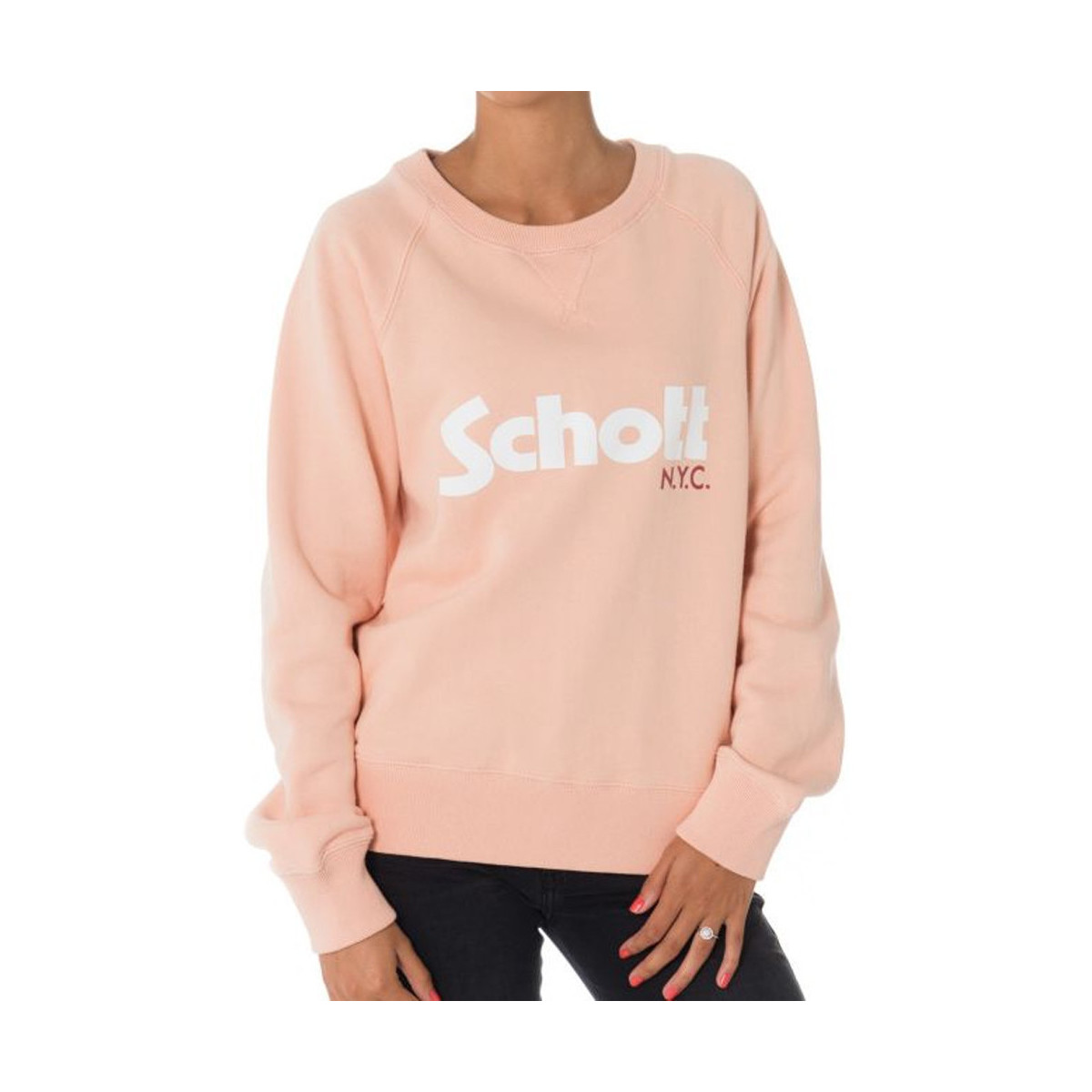 Textiel Dames Sweaters / Sweatshirts Schott  Roze