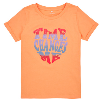 Textiel Meisjes T-shirts korte mouwen Name it NKFTATIANNA SS TOP Orange