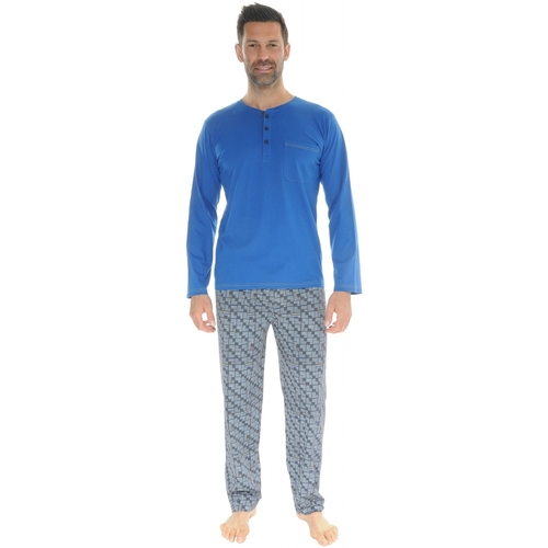 Textiel Heren Pyjama's / nachthemden Christian Cane ILARIO Blauw
