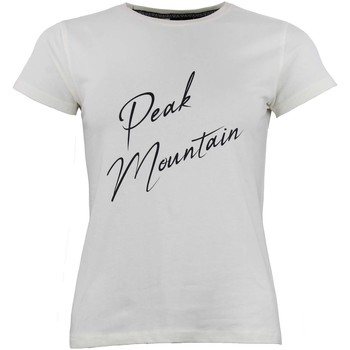 Textiel Dames T-shirts korte mouwen Peak Mountain T-shirt manches courtes femme ATRESOR Beige