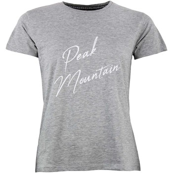 Textiel Dames T-shirts korte mouwen Peak Mountain T-shirt manches courtes femme ATRESOR Grijs