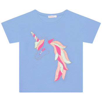 Textiel Meisjes T-shirts korte mouwen Billieblush  Blauw
