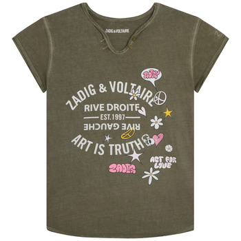 Textiel Meisjes T-shirts korte mouwen Zadig & Voltaire  Kaki