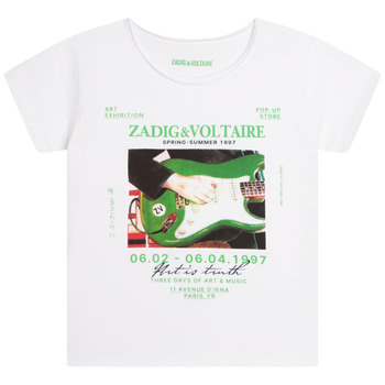 Textiel Meisjes T-shirts korte mouwen Zadig & Voltaire  Wit