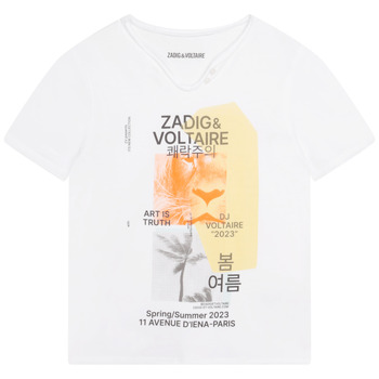 Textiel Jongens T-shirts korte mouwen Zadig & Voltaire X25354-10P-J Wit