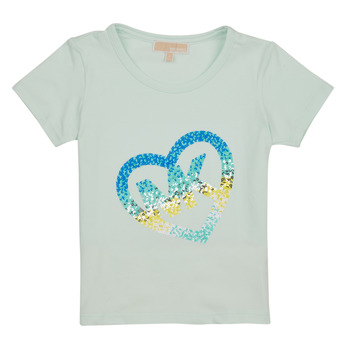 Textiel Meisjes T-shirts korte mouwen MICHAEL Michael Kors  Wit / Blauw