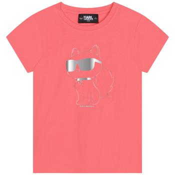 Textiel Meisjes T-shirts korte mouwen Karl Lagerfeld  Corail
