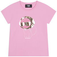 Textiel Meisjes T-shirts korte mouwen Karl Lagerfeld Z15414-465-B Roze