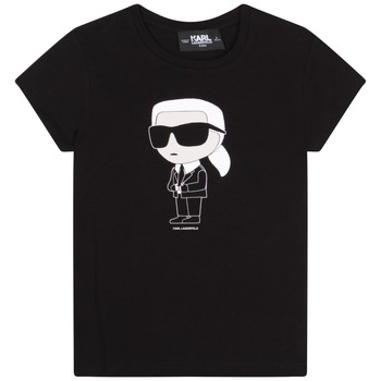 Textiel Meisjes T-shirts korte mouwen Karl Lagerfeld Z15418-09B-C Zwart