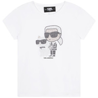 Textiel Meisjes T-shirts korte mouwen Karl Lagerfeld  Wit