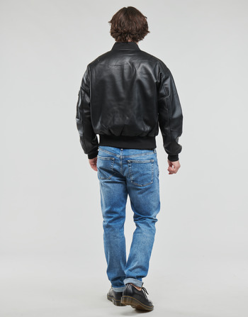Calvin Klein Jeans FAUX LEATHER BOMBER JACKET Zwart