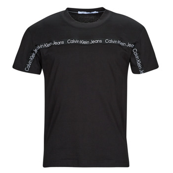Textiel Heren T-shirts korte mouwen Calvin Klein Jeans LOGO TAPE TEE Zwart
