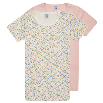 Textiel Meisjes T-shirts korte mouwen Petit Bateau A079Q00 X2 Multicolour