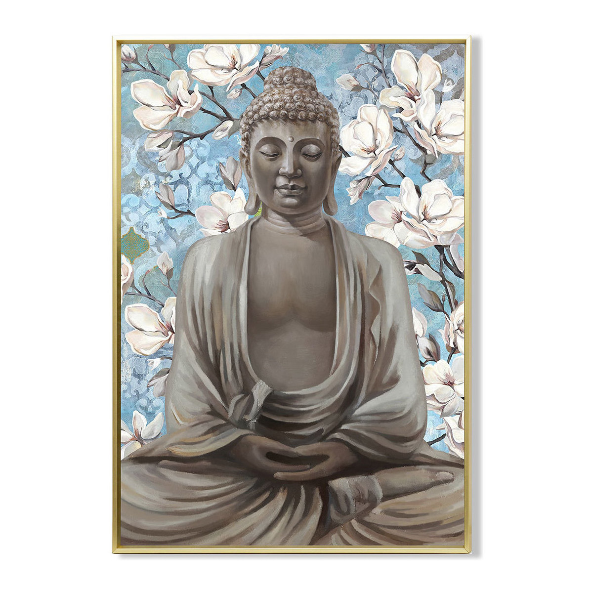 Wonen Schilderijen Signes Grimalt Boeddha -Achtergrond Flores Blauw