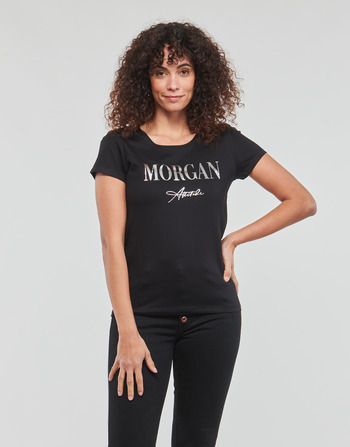 Textiel Dames T-shirts korte mouwen Morgan DATTI Zwart