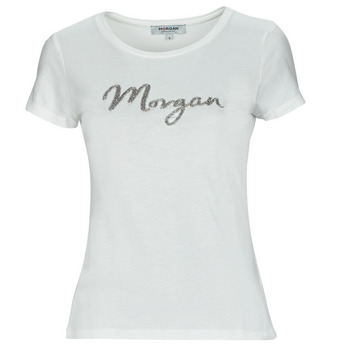 Textiel Dames T-shirts korte mouwen Morgan DGANA Wit