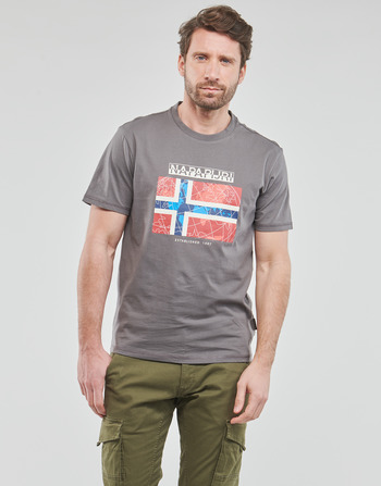 Textiel Heren T-shirts korte mouwen Napapijri GUIRO Grijs / Donker