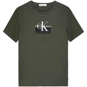 Textiel Jongens T-shirts korte mouwen Calvin Klein Jeans  Groen