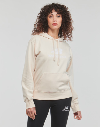 Textiel Dames Sweaters / Sweatshirts New Balance Essentials Stacked Logo Hoodie Beige