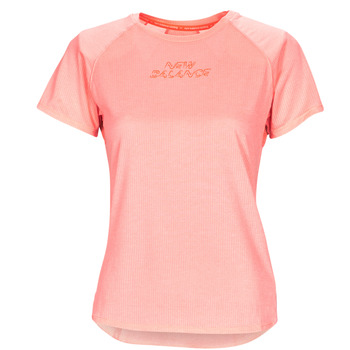 Textiel Dames T-shirts korte mouwen New Balance Printed Impact Run Short Sleeve Roze