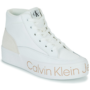 Schoenen Dames Hoge sneakers Calvin Klein Jeans VULC FLATF MID WRAP AROUND LOGO Wit