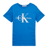 Textiel Kinderen T-shirts korte mouwen Calvin Klein Jeans MONOGRAM LOGO T-SHIRT Blauw