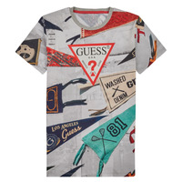 Textiel Jongens T-shirts korte mouwen Guess FLAG PRINT Multicolour