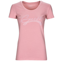 Textiel Dames T-shirts korte mouwen Guess SS RN ADELINA TEE Roze