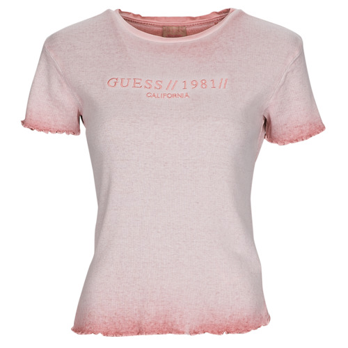 Textiel Dames T-shirts korte mouwen Guess SS CN EDURNE TEE Roze