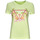 Textiel Dames T-shirts korte mouwen Guess SS CN TRIANGLE FLOWERS TEE Groen
