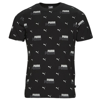 Textiel Heren T-shirts korte mouwen Puma ESS+ LOGO POWER AOP Zwart