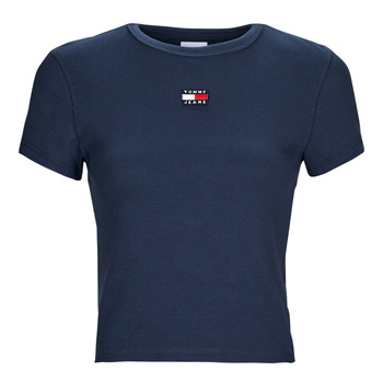 Textiel Dames T-shirts korte mouwen Tommy Jeans TJW BBY RIB XS BADGE Marine