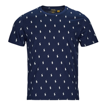 Textiel Heren T-shirts korte mouwen Polo Ralph Lauren SLEEPWEAR-S/S CREW-SLEEP-TOP Marine / Wit