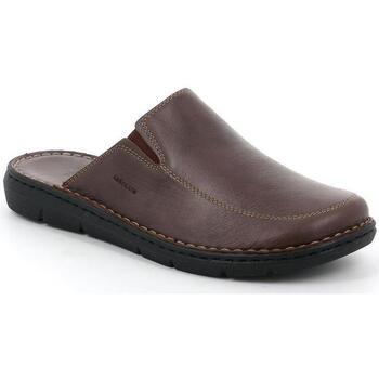 Schoenen Heren Leren slippers Grunland DSG-CI2517 Brown