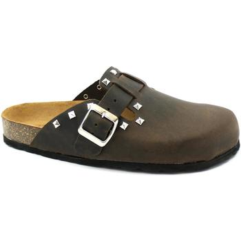 Schoenen Dames Leren slippers Giada GIA-CCC-E198-CA Brown