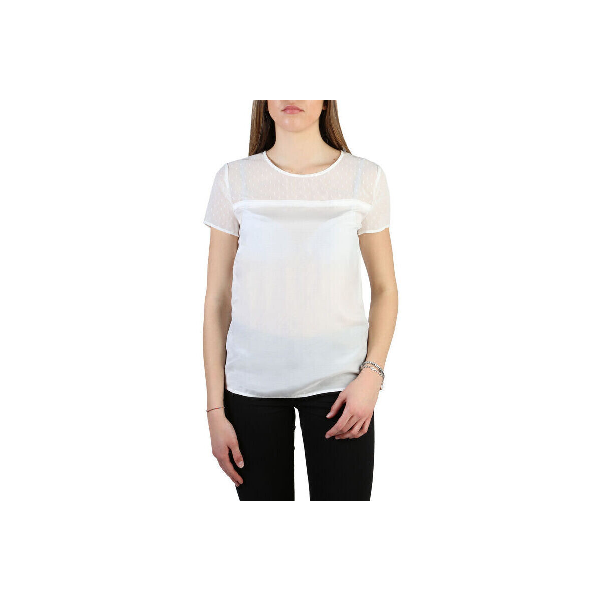 Textiel Dames T-shirts korte mouwen Armani jeans - 3y5h45_5nzsz Wit
