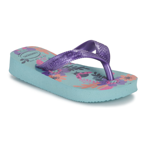 Schoenen Meisjes Slippers Havaianas KIDS FLORES Blauw / Violet