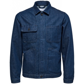 Textiel Heren Mantel jassen Selected Will Jacket - Dark Blue Denim Blauw