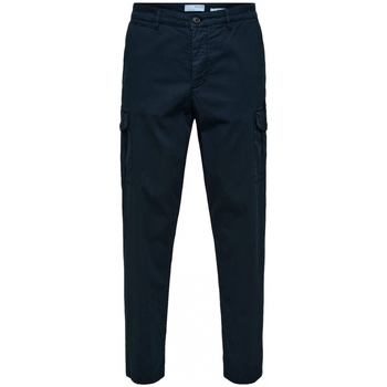 Textiel Heren Broeken / Pantalons Selected Slim Tapered Wick 172 Cargo Pants - Dark Sapphire Blauw
