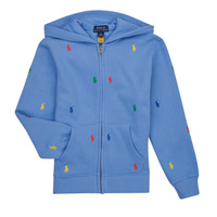 Textiel Jongens Sweaters / Sweatshirts Polo Ralph Lauren LS FZ HD-KNIT SHIRTS-SWEATSHIRT Blauw / Ciel