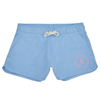 Textiel Meisjes Korte broeken / Bermuda's Polo Ralph Lauren PREPSTER SHT-SHORTS-ATHLETIC Blauw / Ciel / Roze