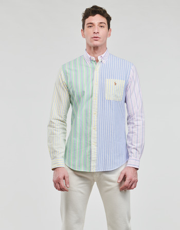 Textiel Heren Overhemden lange mouwen Polo Ralph Lauren CHEMISE COUPE DROITE EN OXFORD Multicolour / Fancy / Streep / Fun / Shirt