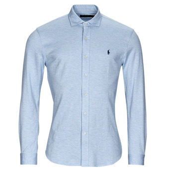 Textiel Heren Overhemden lange mouwen Polo Ralph Lauren CHEMISE COUPE DROITE Blauw / Ciel / Wit